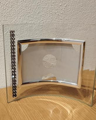 Cornice portafoto in vetro e strass 