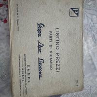 Piaggio vespa ape moscone listino prezzi 1957