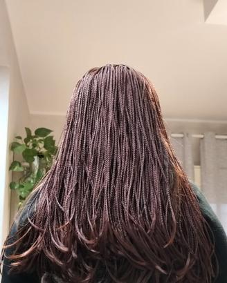 Parrucca con trecce colore mogano