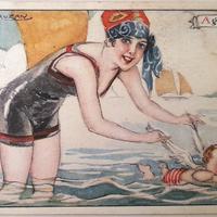 Cartoline d'epoca illustratore Mauzan