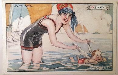 Cartoline d'epoca illustratore Mauzan