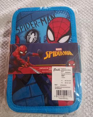 astuccio per la scuola con spiderman 