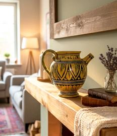 brocca antica in maiolica 