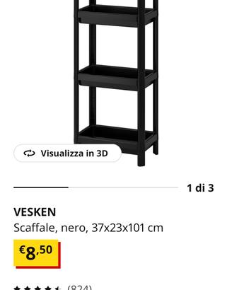 Nuovi Set di Scaffali Neri componibili.