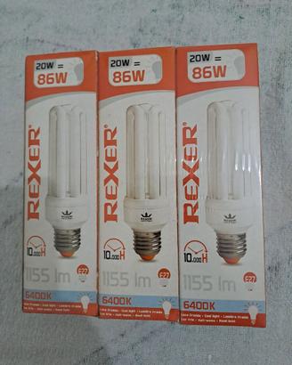 Lotto 3 Lampadine Risparmio Energetico 20W - E27