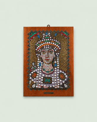 Mosaico Teodora San Vitale Ravenna 35x50 Vintage