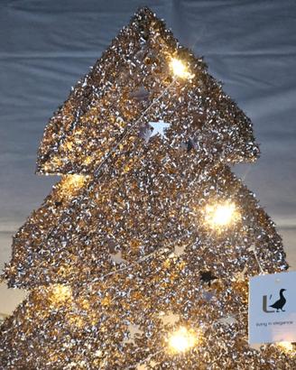 Mini albero di Natale dorato con luci