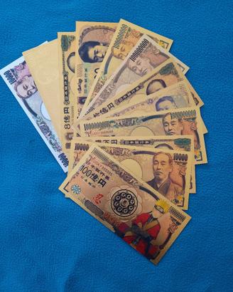 GIAPPONE"12 BANCONOTE IN LAMINA MOLTO RARE