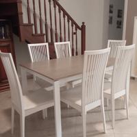 Tavolo e sedie Calligaris bianchi e tortora