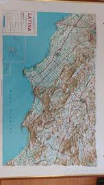 cartina a rilievo Latina scala 1:150000 marca LAC 
