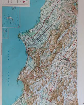 cartina a rilievo Latina scala 1:150000 marca LAC 