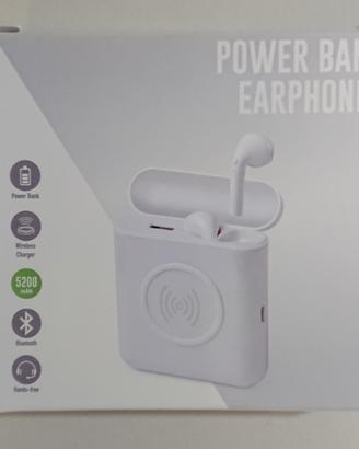 Power Bank Earphones Molik Wireless 5200 mAh White