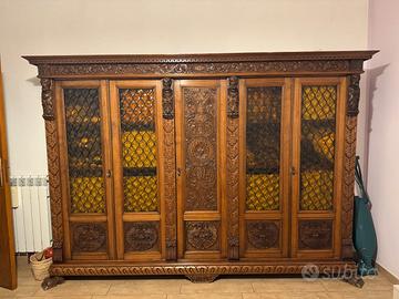 Set scrivania e libreria stile rinascimento