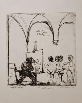 Walter Piacesi - L'atelier - Acquaforte 1973