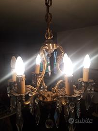 lampadario a goccia con 2 applque.
