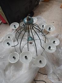 lampadario in ferro battuto 12 punti luci