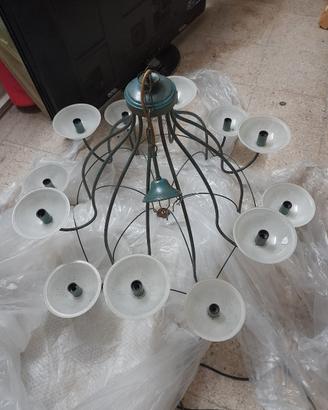 lampadario in ferro battuto 12 punti luci