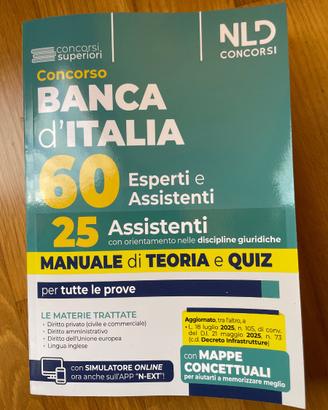 Manuale teoria e quiz Concorso Banca d’Italia 2025
