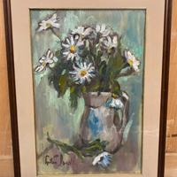 Quadro Dipinto Fiori Natura Morta Con Cornice