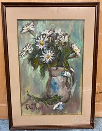 Quadro Dipinto Fiori Natura Morta Con Cornice