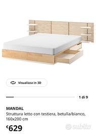 Letto Mandal ikea + materasso Valevage ikea