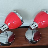 Coppia di Applique anni 80 vintage Rosse e Cromo