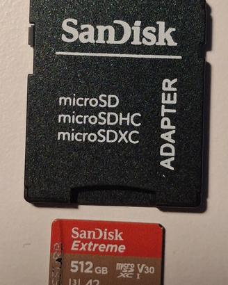 Scheda MicroSD 512Gb SanDisk Extreme 160mb/s