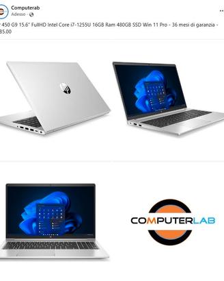 HP 450 G9 15.6" FullHD Intel Core i7-1255U 16GB