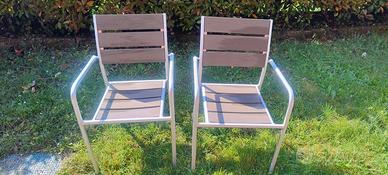 2x Sedia impilabile Cassia con braccioli