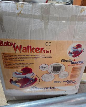 Baby Walker 3 in 1 Girello+ Dondolo + Gioco