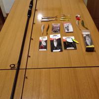 kit pesca spinning canna + artificiali 