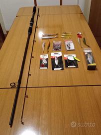 kit pesca spinning canna + artificiali 