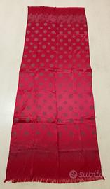 Foulard bordeaux a pois e fantasia con frangetta