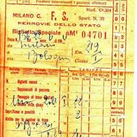 Biglietto ferroviario 1945