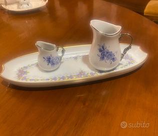 Set vassoietto e 2 mini bricchetti porcellana