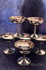 Set di 6 coppette da gelato in acciao inox