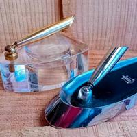 Set portapenne vintage lucite e metallo