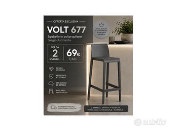 Sgabello Volt grigio antracite