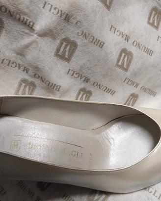 Scarpe décolleté di vera pelle bianche, 35. Magli