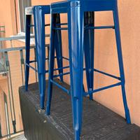 Coppia sgabelli alti metallo blu