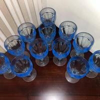 Set 12 Bicchieri Vintage Duratuff - Vetro Azzurro