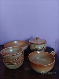set ciotole e tegamini in terracotta 
