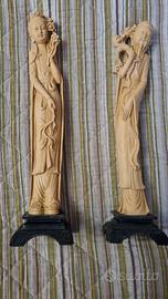 Coppia statue vintage asiatico orientale cinese