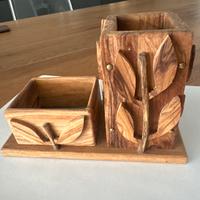Porta penne in legno pregiato