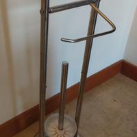 Porta carta igienica in acciaio con scopino h 65cm
