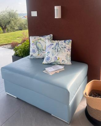 Puff moderno  in vera pelle prodotto italiano