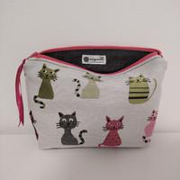 Pochette stoffa artigianale gattini