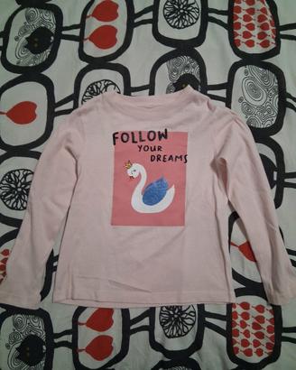 Maglietta rosa bambina OVS taglia5 5/6 anni