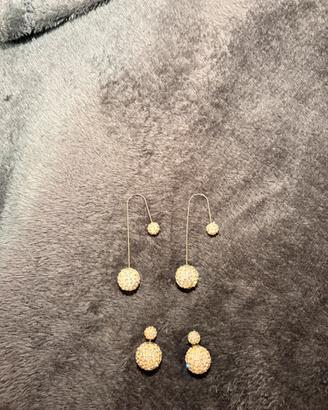 Orecchini con strass a pallina – 2 paia