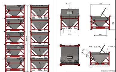 tramoggia di stoccaggio su pallet